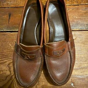 Vintage Bass Brown Leather Loafers for Women